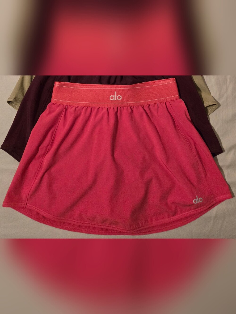 ALO Yoga Women's Pink Summer Crush Match Point Skirt